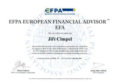 EFPA European financial advisor - Jiří Cimpel