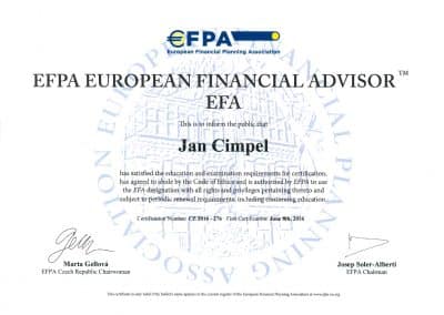 EFPA European financial advisor - Jan Cimpel